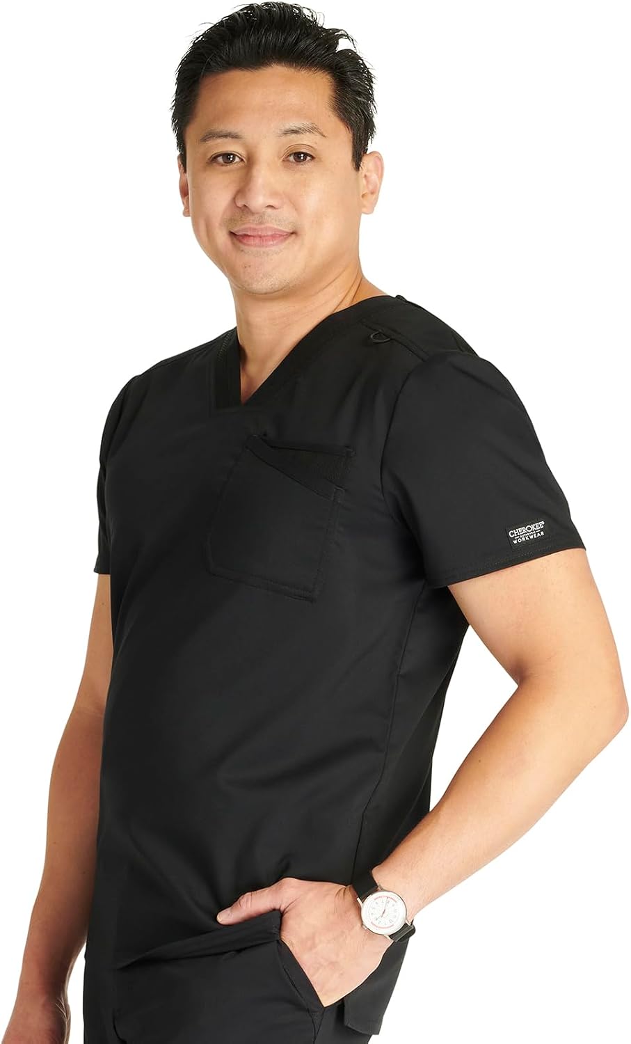Cherokee Men Scrubs Top Workwear Revolution V-Neck WW751