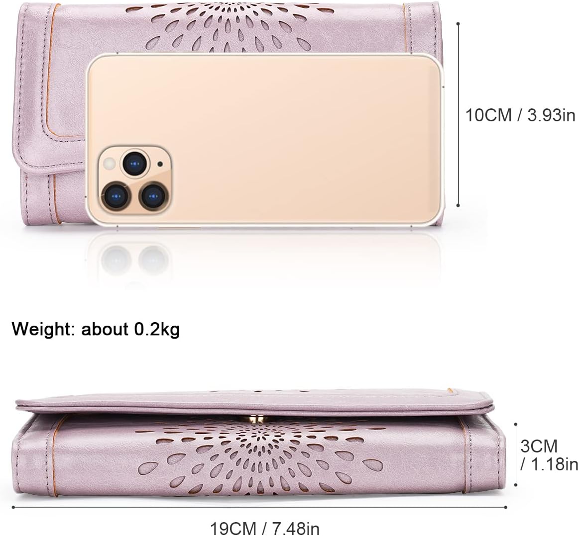 APHISON Womens Wallets RFID Blocking Leather Clutch Long Wallet for Women Card Holder Phone Organizer Ladies Travel Purse Hollow Out Sunflower Design Gift - Image 5