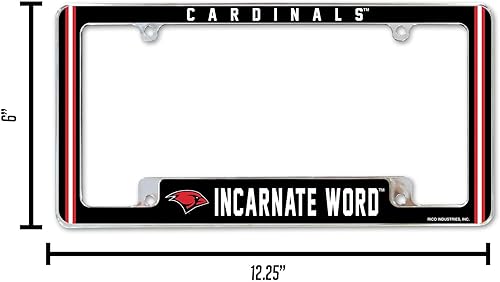 Miniatura 92 de Rico Industries Marco de matrícula estándar de la NCAA de 12 x 6 pulgadas, cromado para automóvil, camión, SUV (G-H-I-J-K escuelas)