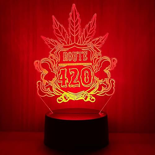 Miniatura 2 de 420 hojas 3D LED lámpara de mesa luz nocturna ilusión visual óptica decoración del hogar iluminación