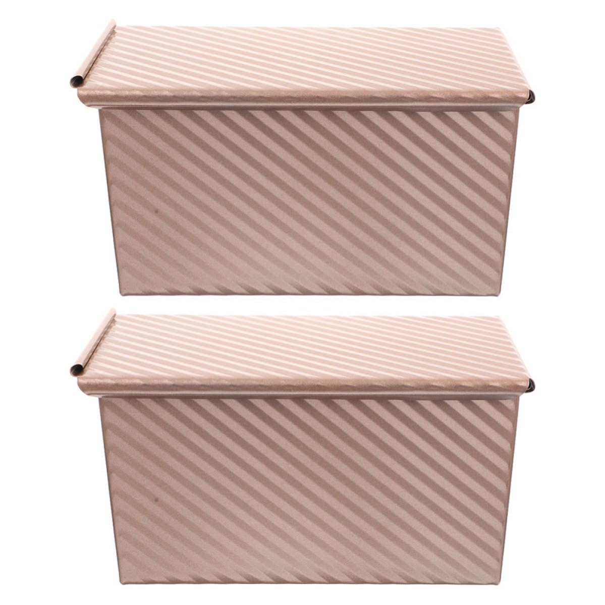UKCOCO 2 Piezas Molde Rectangular para Pan de Acero al Carbono con Tapa