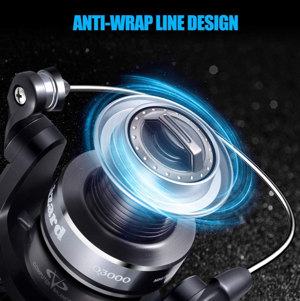 Lizard Light Weight Spinning Reel with 13+1 Stainless Steel BB, Carbon Fiber,Ultra Smooth Spinning Fishing Reel with 5.2:1 Gear Ratio, Powerful Fishing Reel for Saltwater or Freshwater