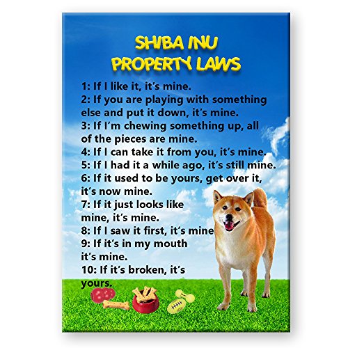 Shiba Inu Property Laws Fridge Magnet No 1