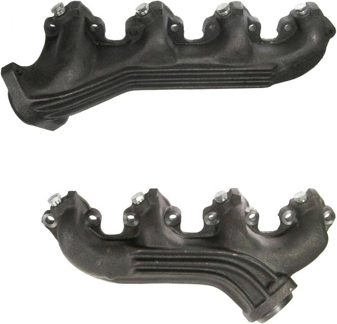 TRQ Exhaust Manifolds Pair Set for 75-87 Ford F-Series Pickup Truck E-Series 7.5L V8