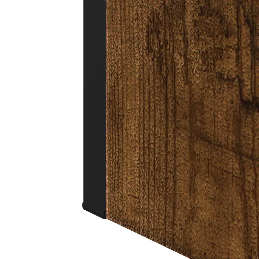 Szafka łazienkowa z lustrem, dąb wędzony, 60 x 16 x 60 cm, materiał drewnopochodny ze szklanym lustrem, montaż na ścianie, meble łazienkowe, miejsce do przechowywania kosmetyków i ręczników