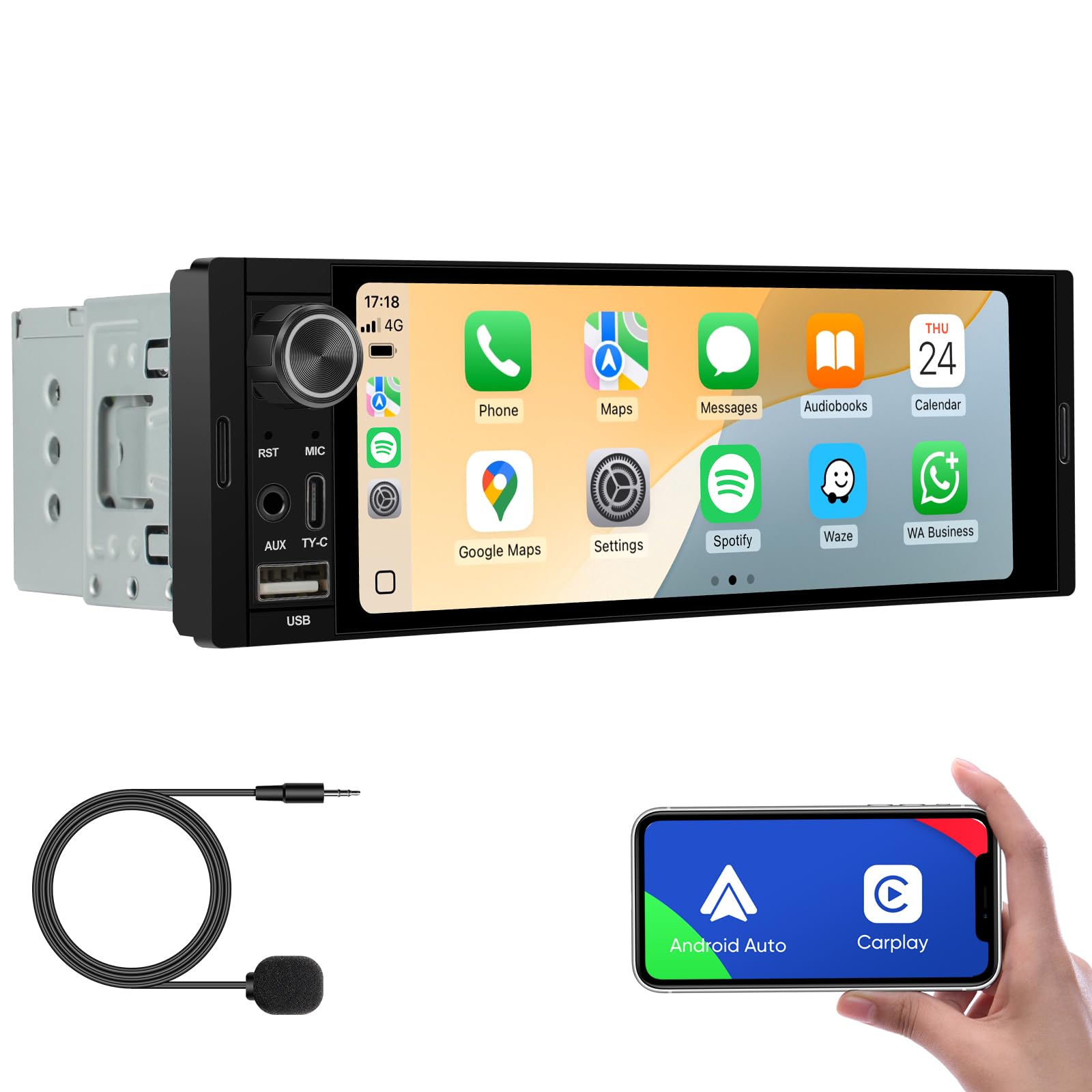 Amazon.com: 6.36-Inch Single Din Touchscreen Car Stereo - Linux