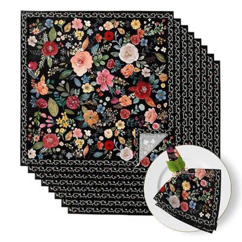 Servilletas de Tela 20x20 Pulgadas Set x8 Negro miniatura 1