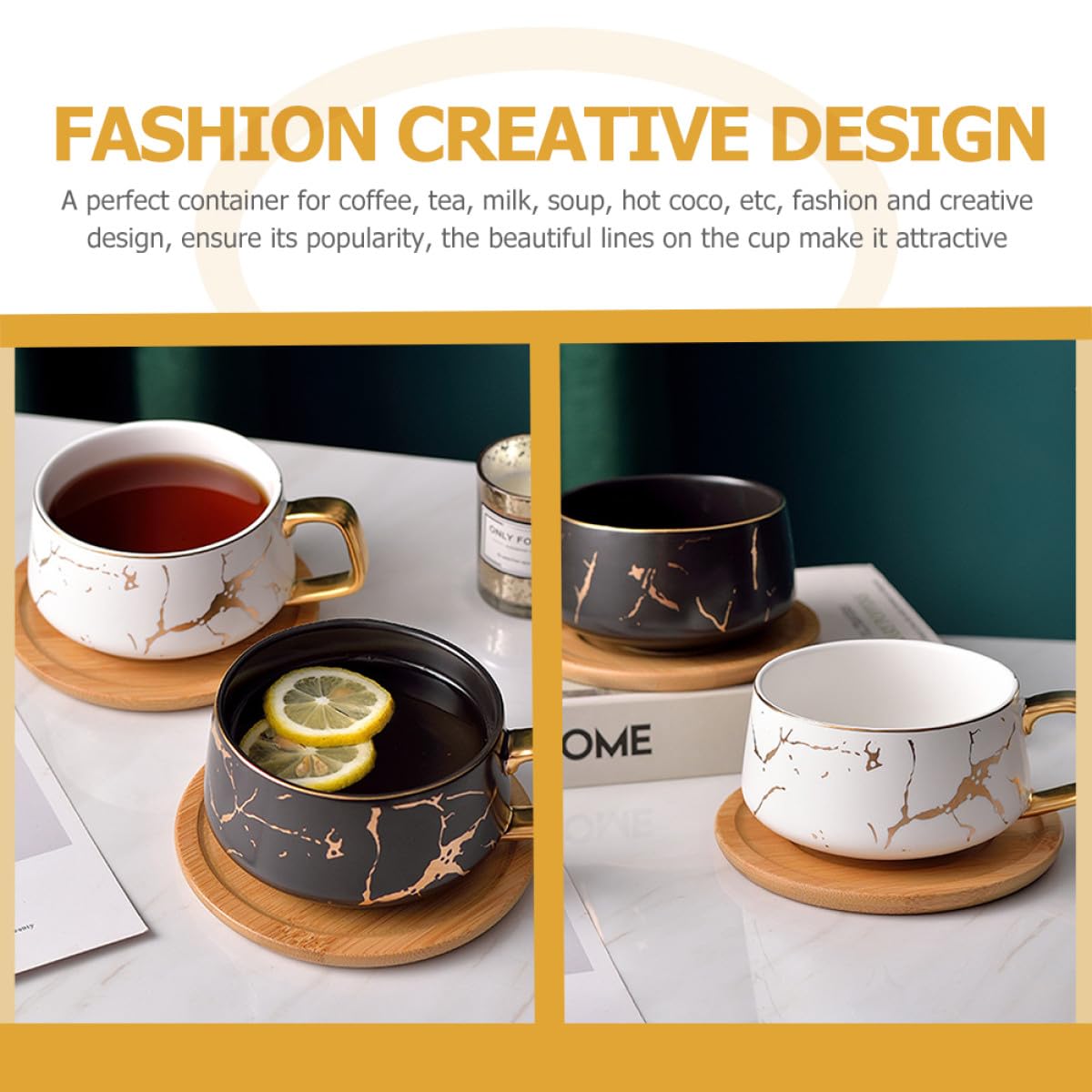 VALICLUD Set Tazze da Caffè in Ceramica Resistenti All’usura Piattino, Tazze da Latte Ergonomiche per Uso Quotidiano Domestico e Ufficio, Colore Bianco Opaco, Design Semplice per Colazione