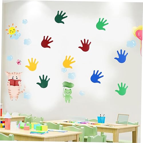 Miniatura 3 de Abaodam 10 pares de calcomanías de pared para decoración de niños, calcomanías para niños, huellas de mano, calcomanías de pared para sala de