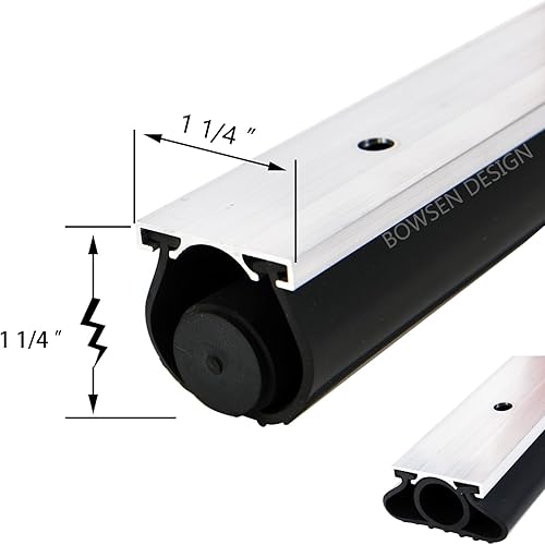 Miniatura 3 de BOWSEN Juntas universales de goma para puerta de garaje con anillo U +O de alta resistencia, kit de retención de riel de aluminio, negro (10 pies,