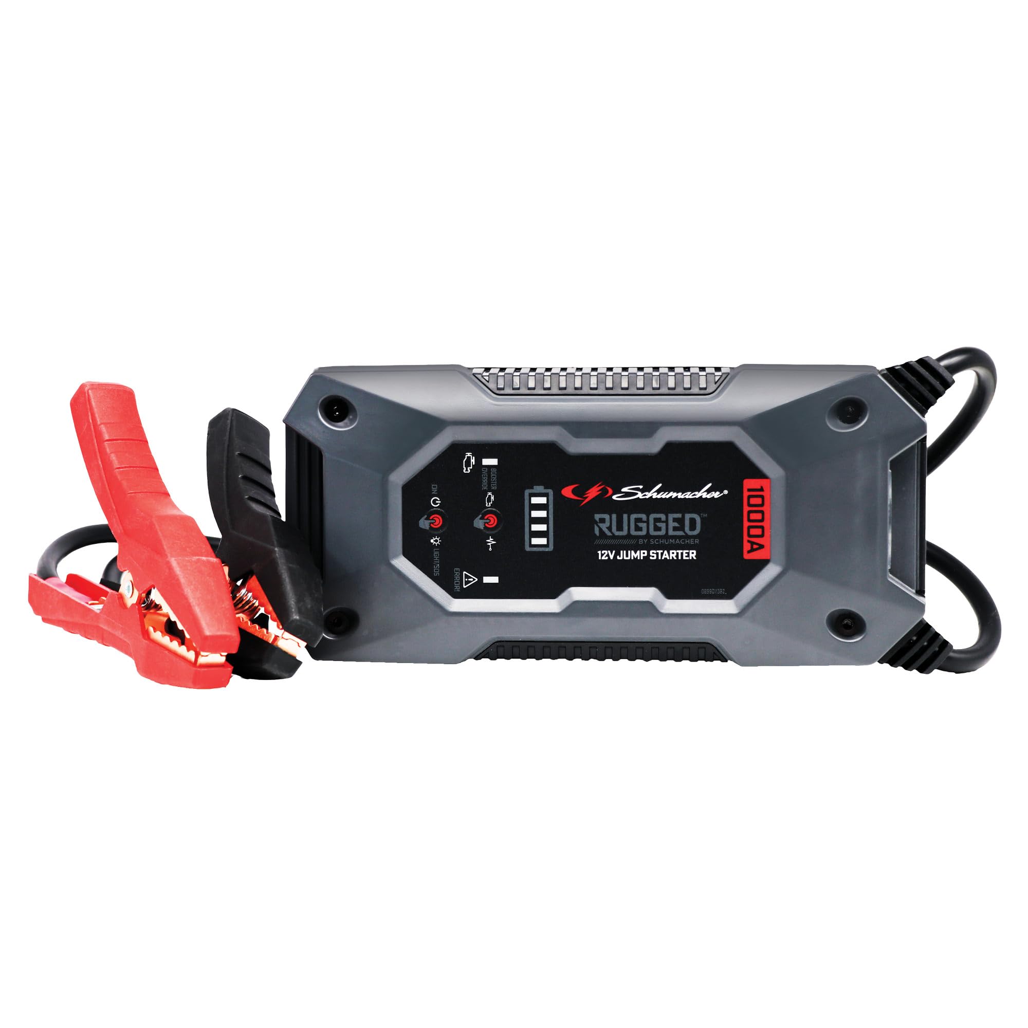 Schumacher Electric SBX462 Booster Batterie Voiture 1500A 12V | Démarreur Lithium Sécurisé, Pinces Intégrées, Essence 7L / Diesel 5L, Chargeur USB, Lampe LED, Override et Pre-Boost