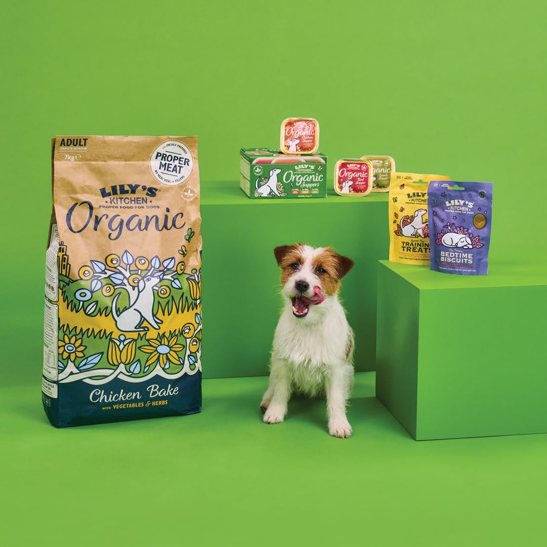 Lily's Kitchen Mit natürlichen Zutaten hergestellt Trockenfutter für ausgewachsene Hunde Hundefutter Bio Huhn-Auflauf Ausgewogene Ernährung 7kg Beutel