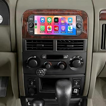 2+64G Car Stereo for Jeep Grand Cherokee WJ 1999-2004 Double Din Head Unit with Carplay Android Auto, 6.86" Touch Screen Android 14 Car Radio Upgrade w/GPS Bluetooth WiFi EQ Mirror Link SWC Backup Cam