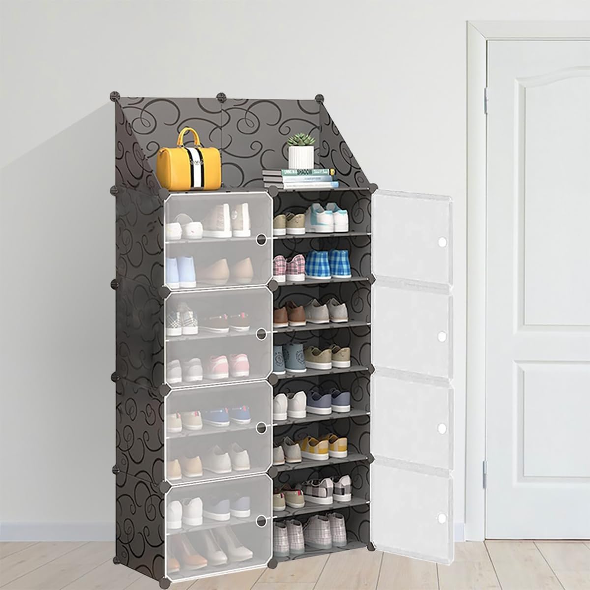 Zapateros para Armarios Organizador con Puertas,8 Niveles Zapatera