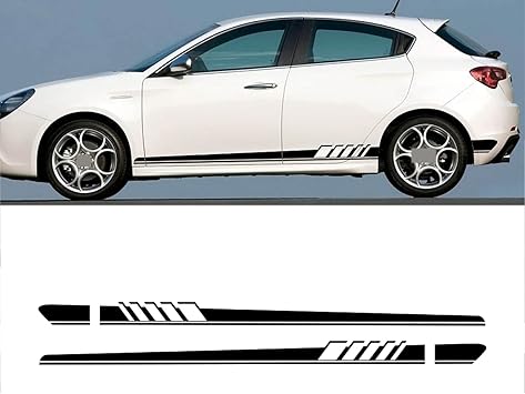 Amazon Co Jp サイドスカートステッカー アルファロメオジュリアジュリエッタ Mitoステルヴィオ147 2個 車用ロング サイドステッカービニールフィルム車のチューニングアクセサリー 車のステッカー 車 バイク