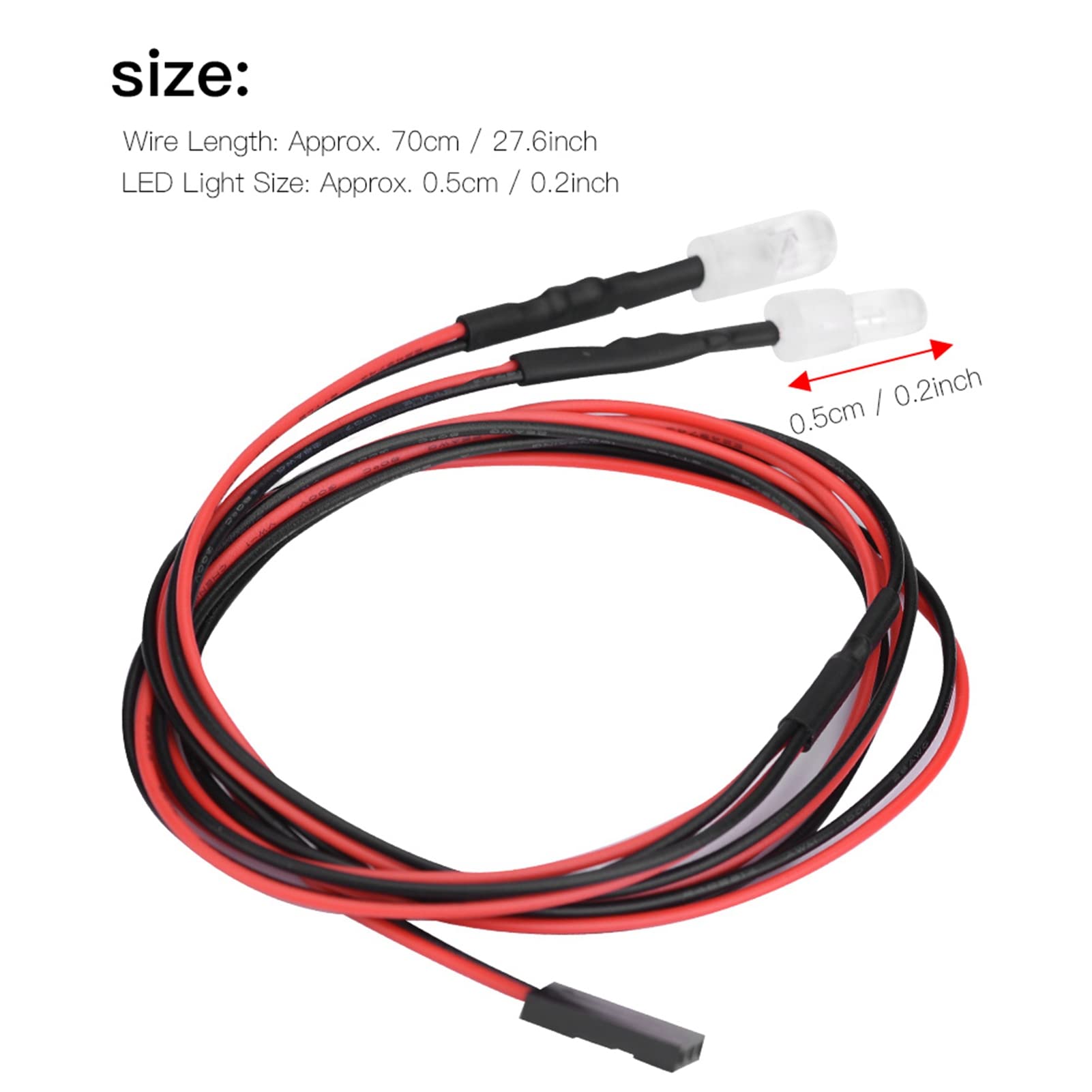 Zestawy RC LED Light, 2szt 5mm Reflektory Akcesoria RC Światła LED dla 1/10 Model Drift Car Vehicle (9# White Light)
