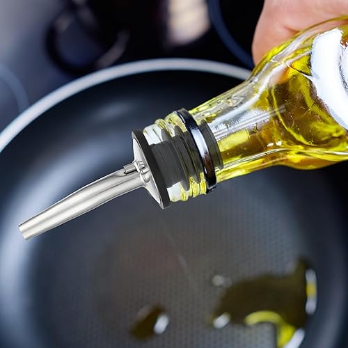 Miniatura 6 de 6 vertedores de botellas de licor, boquilla de acero inoxidable para botellas de licor, tapas selladas para verter vino con cepillo de 7.9 in para