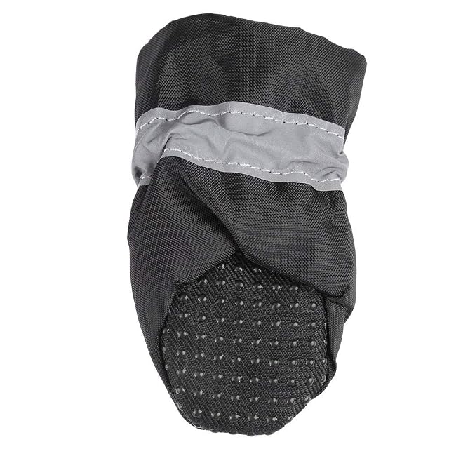 Foto 6 de 7 de 4pcs Zapatos Protectores de Pata Elástico Antideslizante Suela para Mascotas Botas Impermeable de Algodón…