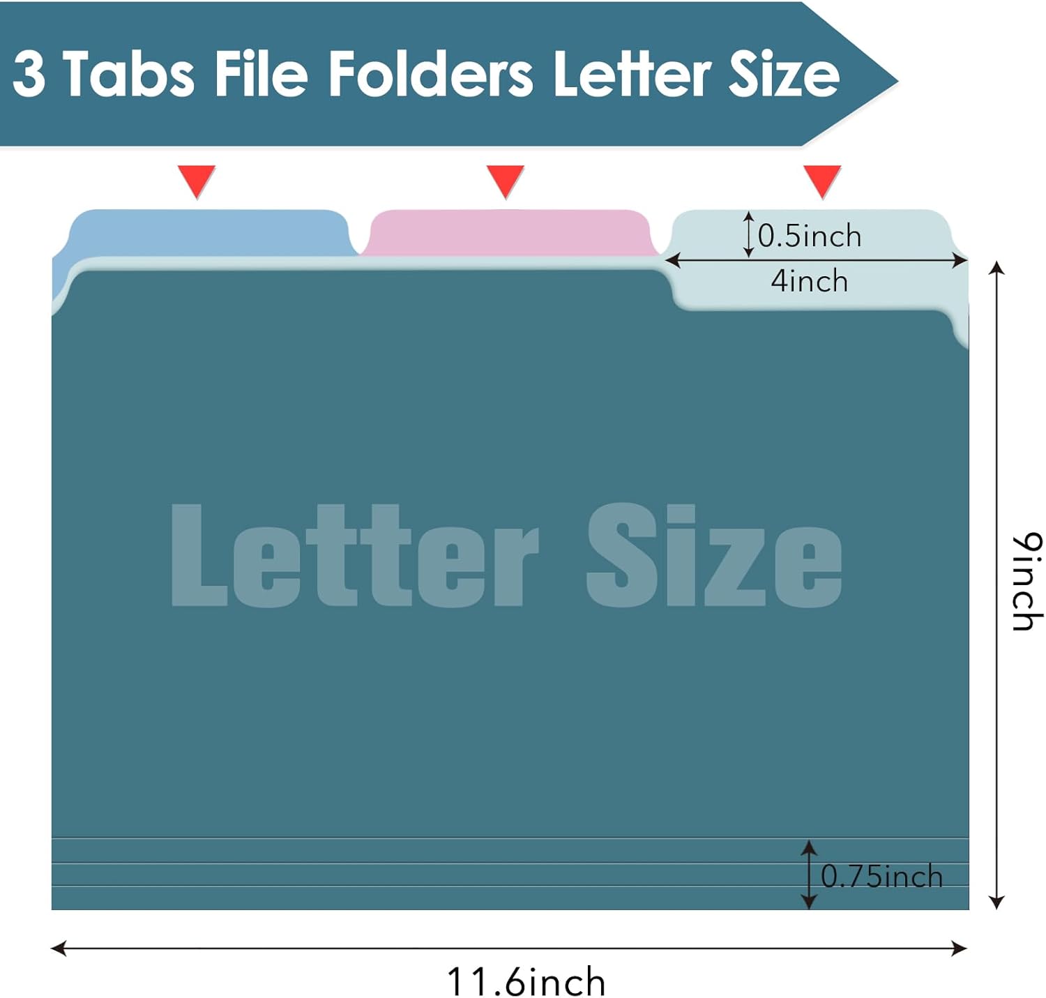 120 Pack Two Tone Color File Folders 8.5 x 11 Inch, 1/3 Cut Tab File Folder Letter Size, Assorted Colors, Teal Violet Gray Navy Burgundy Manila File Folder, School Business Office Folders for Document