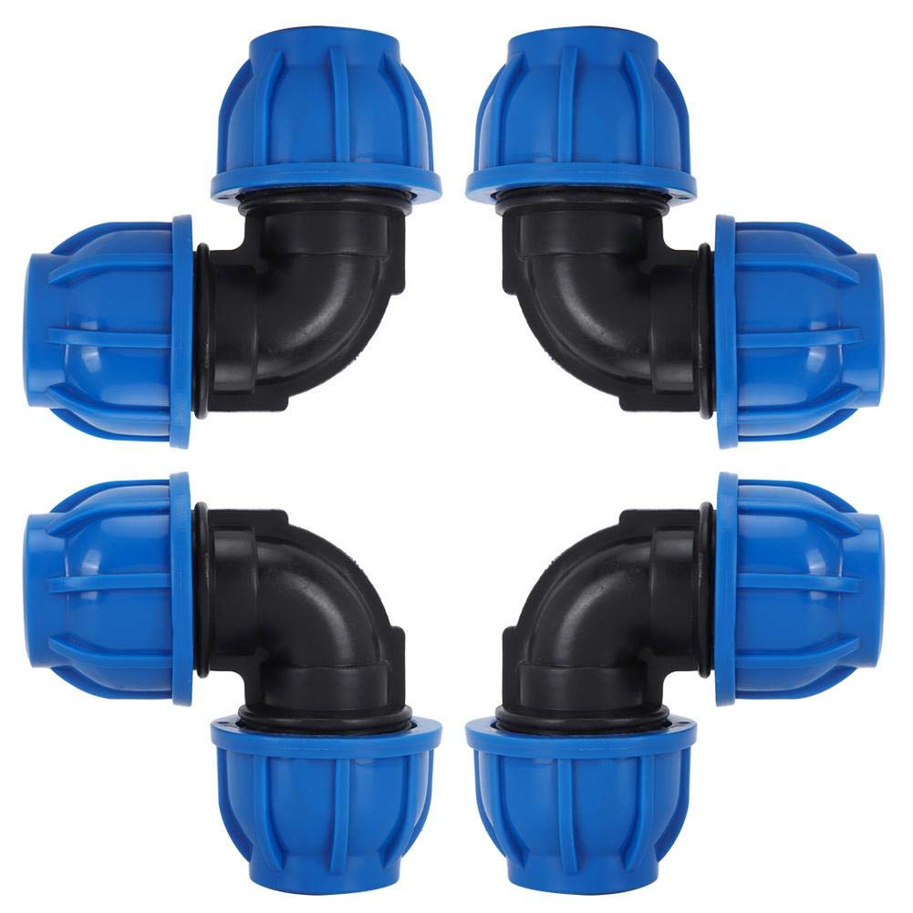 AUNMAS 4Pcs PE Plastic Elbow Connector 32mm to 32mm Elbow Fitting Water Pipe Adapter Quick Connector Fittings