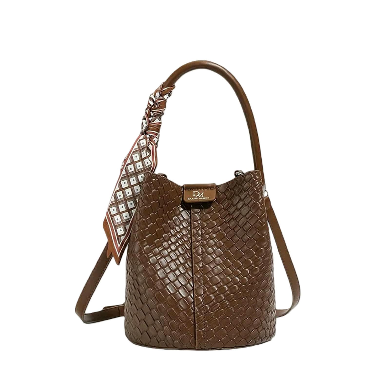 CHENSHI Borsa a Mano Donna Borse Tracolla da alla Moda di Grande capacità Secchiello Singola Spalla Versatile retrò Adatta al Pendolarismo-Verde