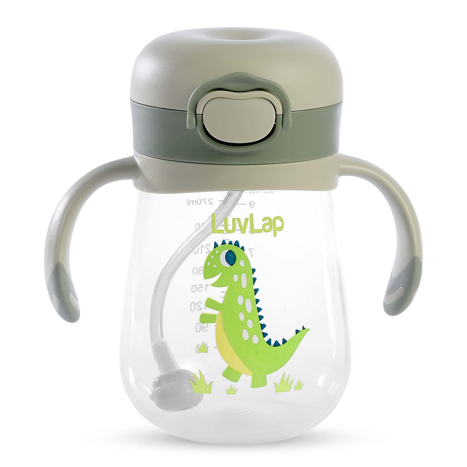 LuvLap Baby Bite Resistant Soft Silicone Straw Sipper Cup with Handle, with Weighted Straw, Sippy Cup with Anti Spill Lock, BPA Free, 6m+, 300 ml, Green (B09PNQJ39D) Amazon Price History, Amazon Price Tracker
