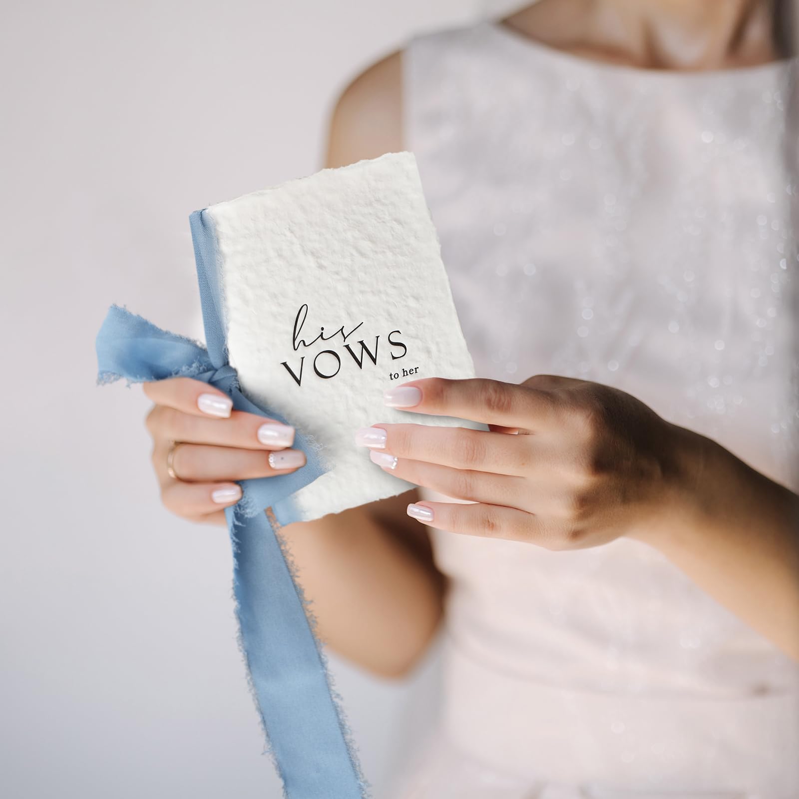 Engrowtic Set di 2 libri per promessa di matrimonio per lui e per lei, con nastri, 14 x 10,2 cm, con bordo strappato a mano, con busta e sigillo di cera, regalo per sposi e coppie di fidanzati (blu)