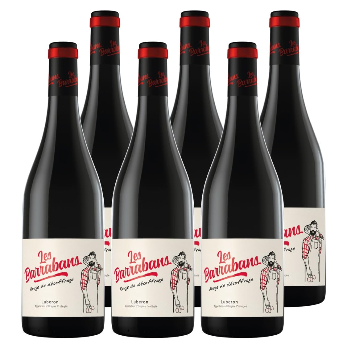 Les Barrabans - AOP Luberon - Vin Rouge - Lot de 6 bouteilles x 75 cl