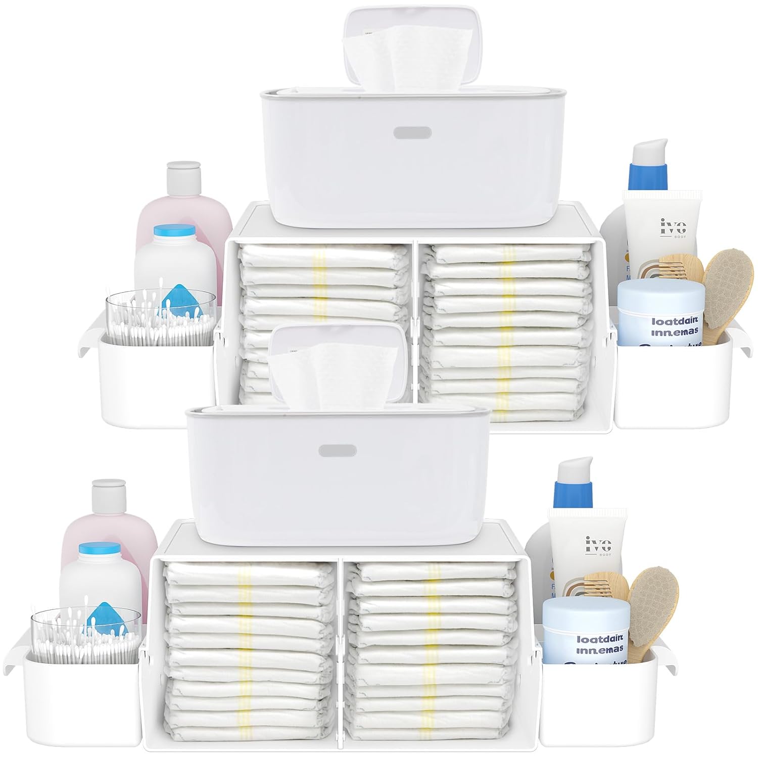 Lifewit Baby Diaper Caddy Organizer Nursery Wipes Diaper Organizer for Changing Table Storage for Diapers Wipes and More