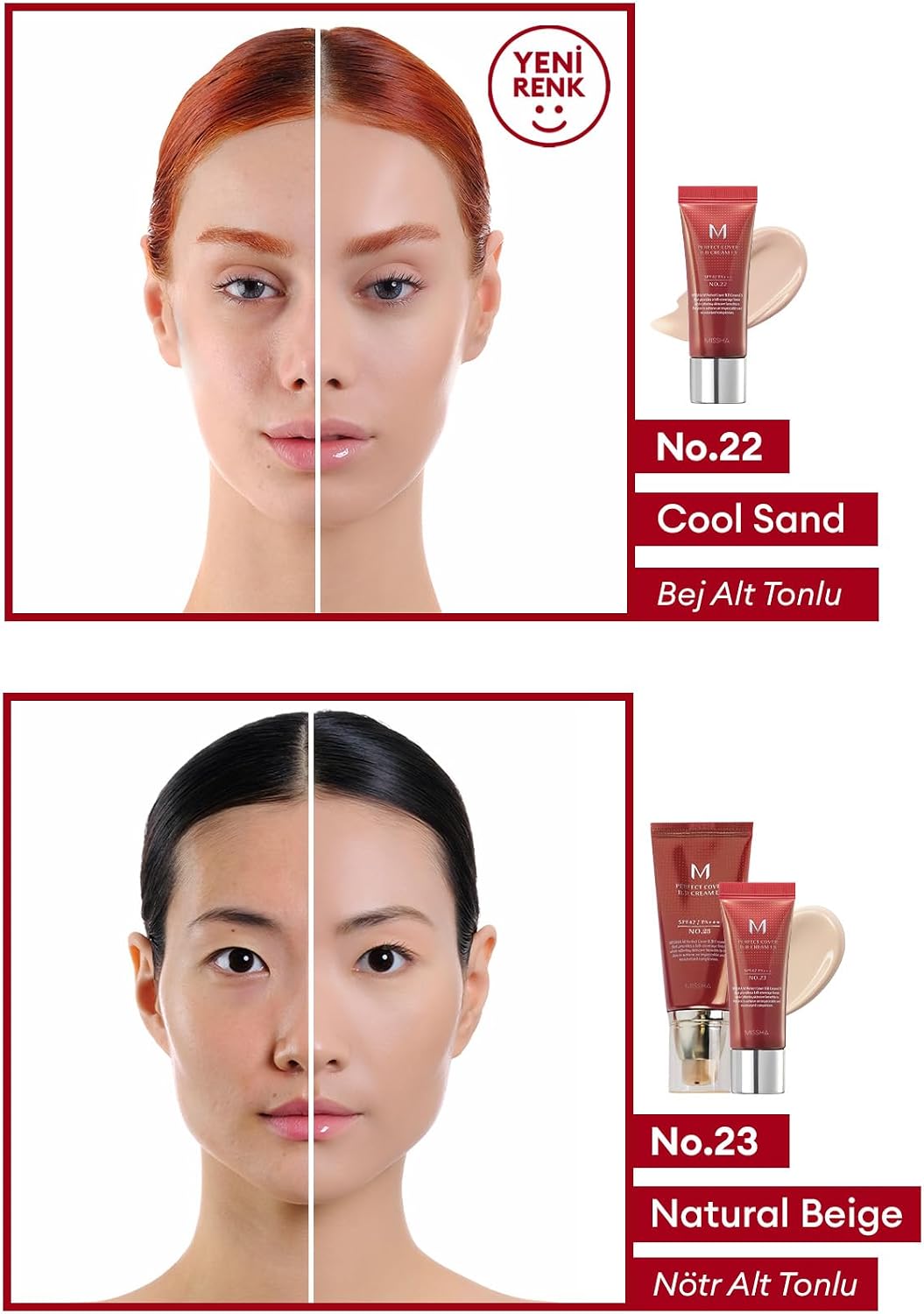 MISSHA Mükemmel Kapatıcılık Sunan Çok Fonksiyonlu M Perfect Cover BB Krem Ex SPF42 PA No.23 20 mililitre