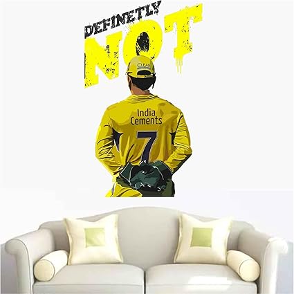 Wall Attraction MSD dhoni Wall Sticker & Mural Sticker for Wall Size - 38x66cm NBD84