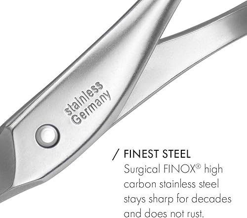 Miniatura 5 de GERMANIKURE Juego de 8 piezas de manicura para cutícula tijeras de cutículas de uñas y puntos de torre pinzas para uñas y cutículas empujador de