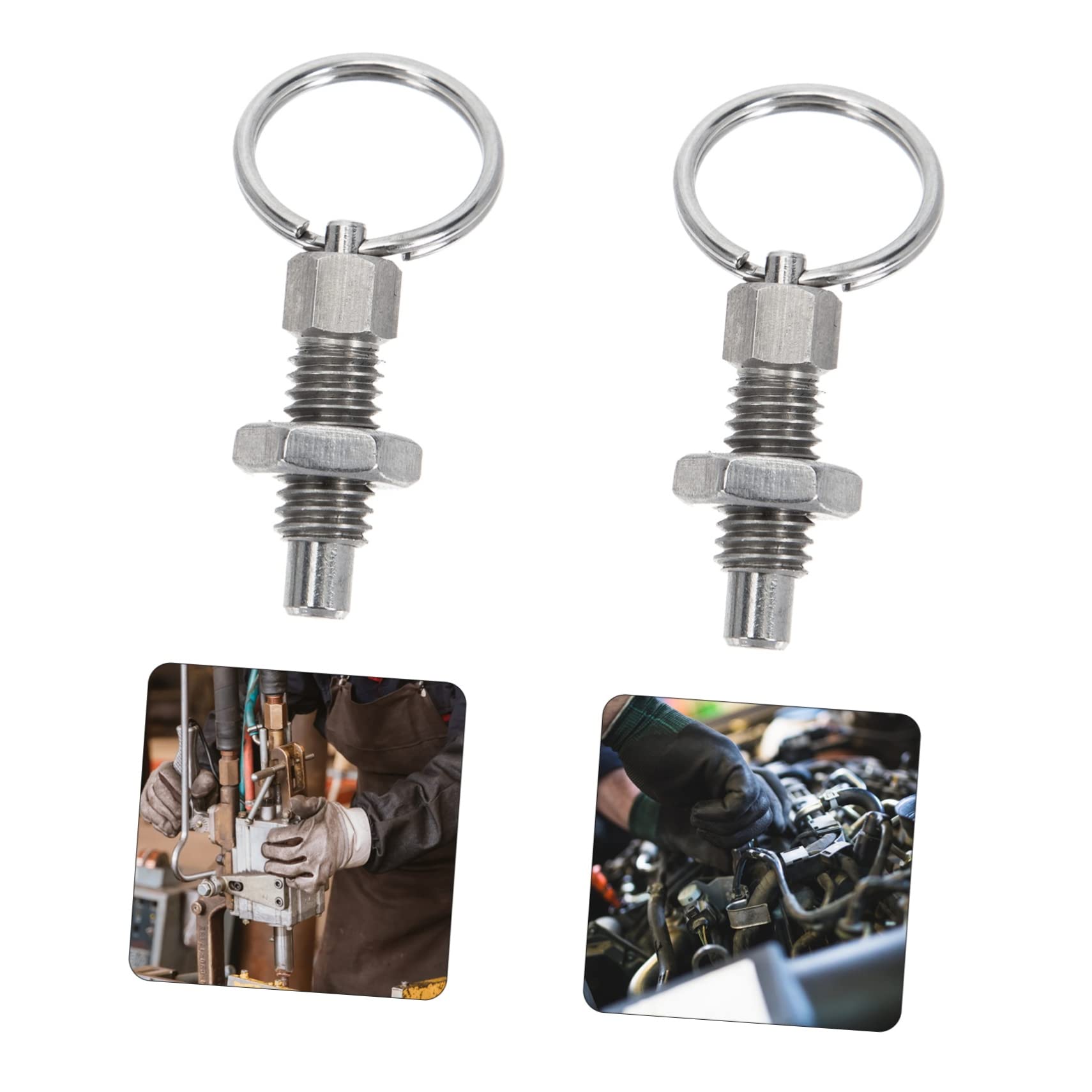 KONTONTY 2pcs Pull Ring Indexing Plunger Tape Measure Holder Pulls Ring Plunger Mechanic Accessories Locking Pin Mechanical Accessories Spring Stainless Steel Telescopic