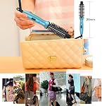PHOEBE Mini Travel Curling Iron 3/4 Inch Dual Voltage Ceramic Tourmaline Ionic Curler - Professional Anti-Scald Portable Styling Brush for Short Hair (Blue)