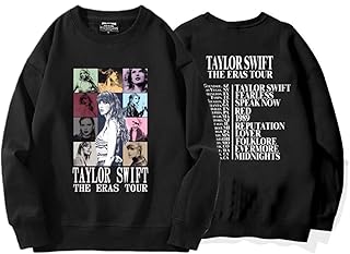Taylor Swift Eras Tour Outfits, Taylor Swift Merch Shirt, Eras Tour Outfits, Taylor Swift Sweatshirt for Men, Women (Color : Black, Size : Small)