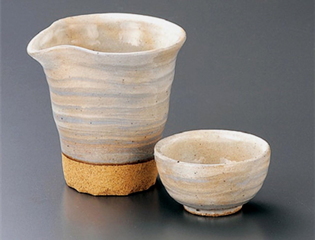 KOBIKIKATAKUCHI Tohki Japanese Pottery SAKE Set 3.9inches