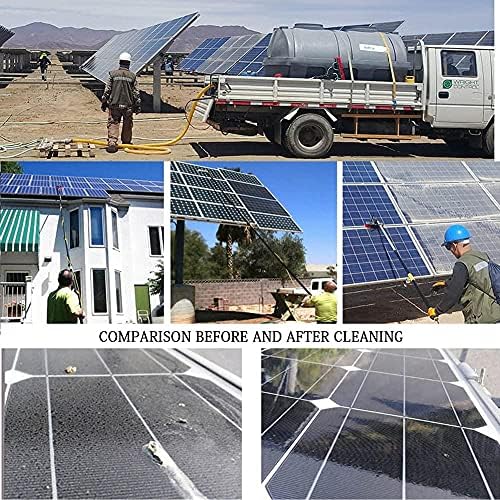 Glass Cleaning Brush Home Water Fed Telescopic Pole Kit Solar Panel Brush Rotating for Photovoltaic Panel，Telescopic Window Cleaning Pole Kit - 18FT Water Fed Extendable Cleaner for Conserva