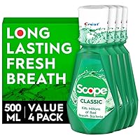 Vista 1 de Crest Scope Classic Mouthwash, Original Formula, 500 Ml, 4 Count