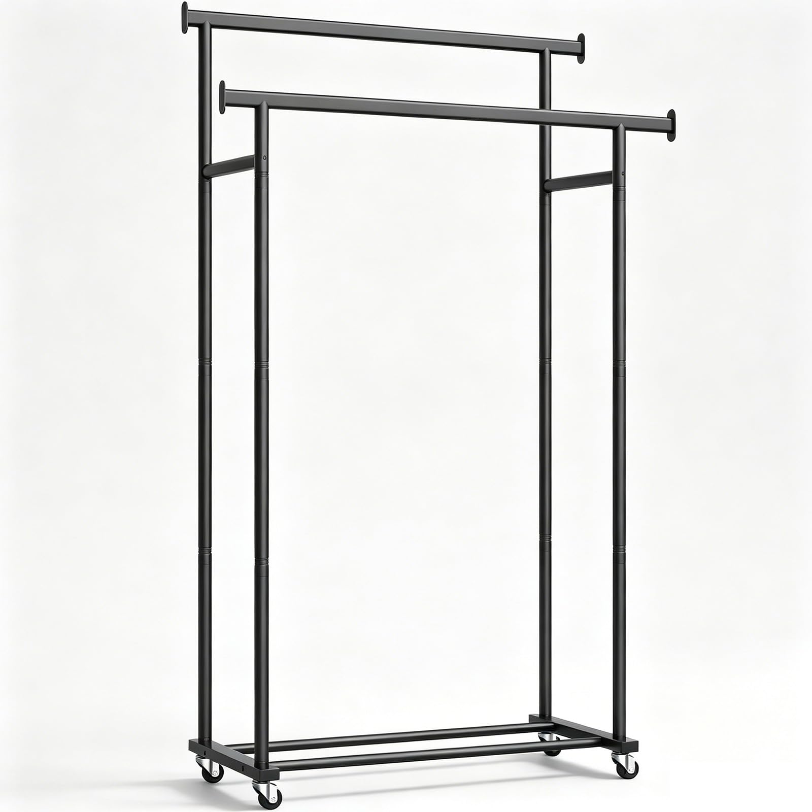 GHSIRUEU Double Rod Clothing Rack Load 240 LBS Heavy Duty Clothes Rack