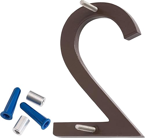 Miniatura 3 de Montague Metal Products MHN-06-F-AC1-4 Números de casa de dirección flotantes modernos de aluminio cepillado sólido, 6 pulgadas, cobre antiguo