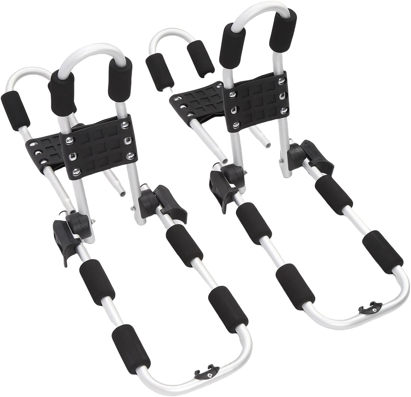 Asixxsix Kayak Roof Rack, Adjustable Folding Aluminum Alloy J Bar Carrier for Kayak Surf Board Canoe Ski Board with Easy Mount on Car SUV Truck