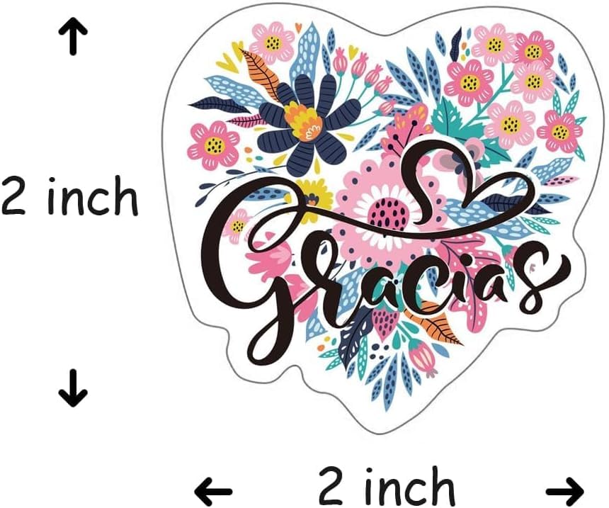 Image of Spanish Gracias Stickers |Premium Waterproof Vinyl Thank You Labels for Packaging, Envelopes, Boutiques, and Gift Wrapping