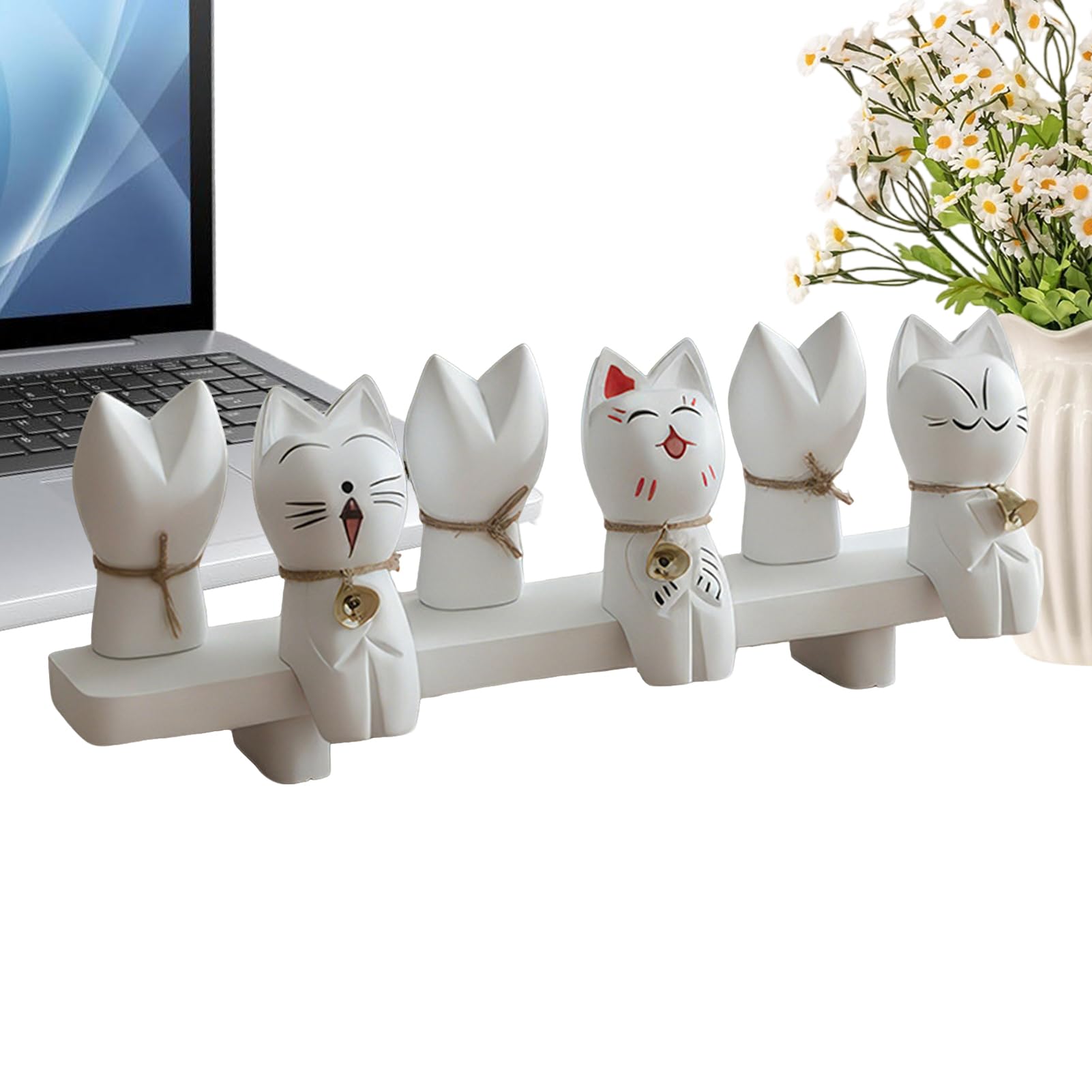 Sculpture chat decoration en bois pour habiller votre buffet de salon