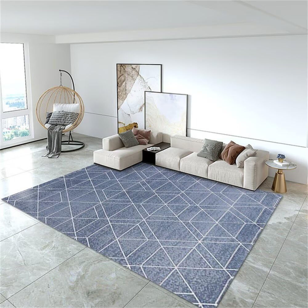Carpette chambre tout doux 200x300cm anti-tache à motif géométrique