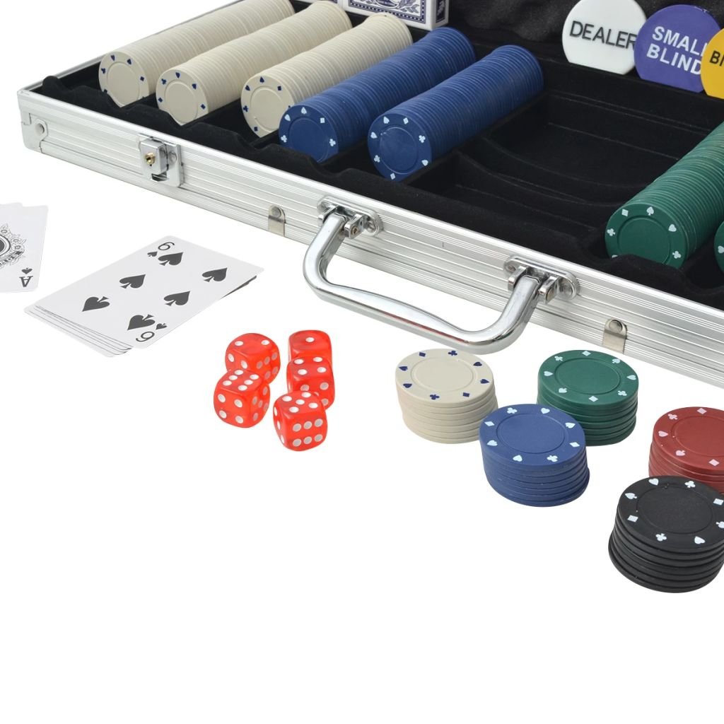 Festnight Set da Poker Valigetta per fiches con 500 Chips Alluminio