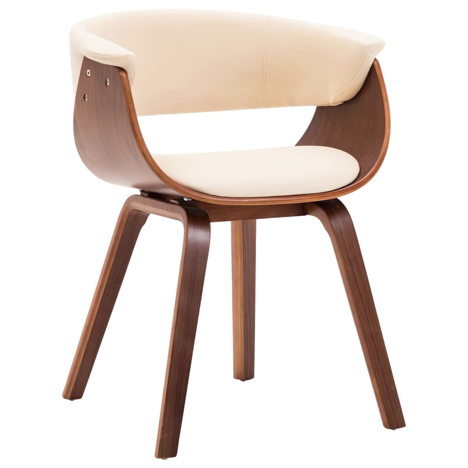 Krzesła do jadalni 4 szt. Krzesła do jadalni Krzesła Jadalnia Salon Meble Dining Chairs Krzesło do jadalni Kremowe drewno łukowe i sztuczna skóra