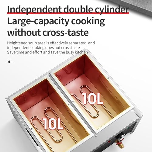 Miniatura 2 de Koalalko Olla de pasta comercial con 4 agujeros, máquina de cocción de fideos, máquina de cocción de calderas, mesa de fideos con 4 cestas de fideos