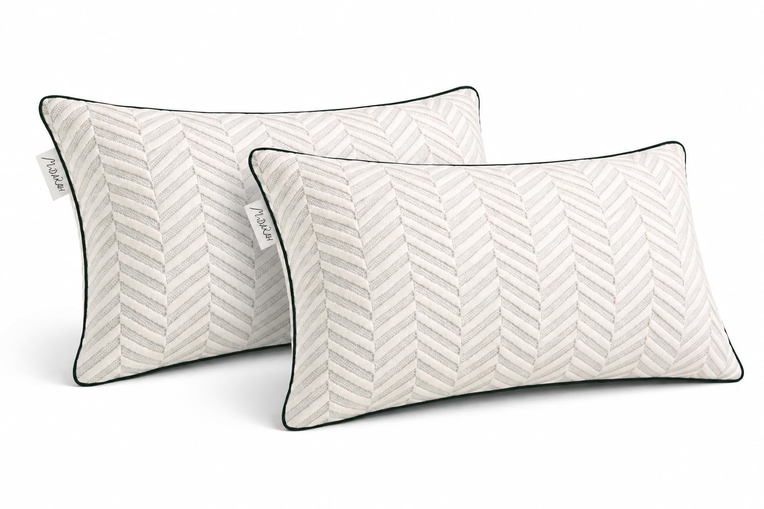 MiDARAH® Luxury Memory Foam Pillow (2 pack) With Bamboo Pillow Cover, Breathable & Adjustable Height for Side, Back & Stomach Sleepers, Cooling Memory Foam Filling, Removable Washable Cover, 71 x 45cm