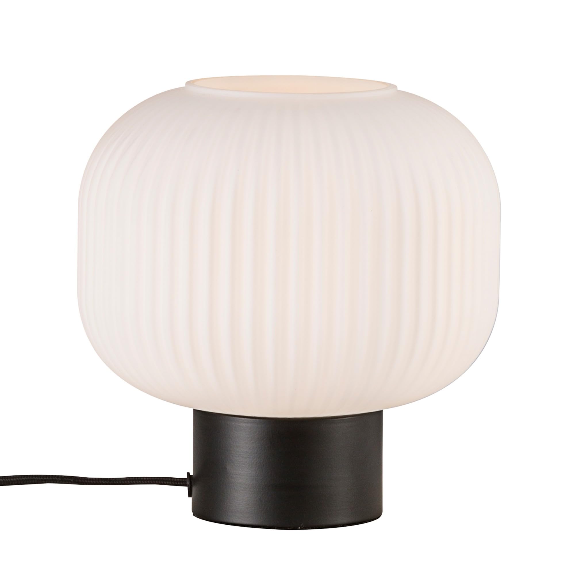 B&Q -  Milford Glass Table Lamp Hand Blown Glass Black,mains