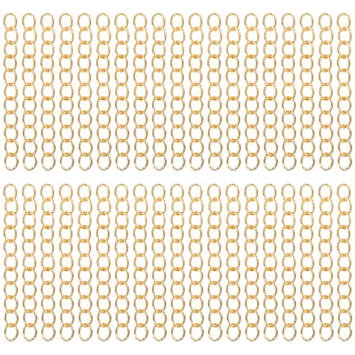 100Pcs Extension Chains for Jewelry, Necklace Extenders Gold Gold Chain
